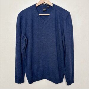 Hugo Boss Mens Xlarge Vneck Extrafine Merino Slim Fit Baku Sweater
